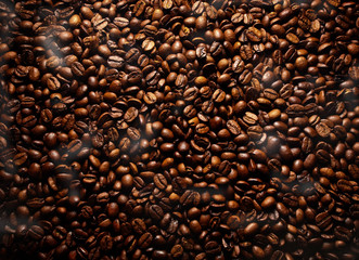 roasting delicious aromatic coffee