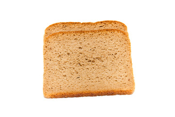 Frische Braune Brotscheibe auf Weißem Hintergrund