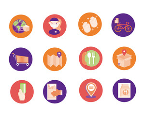 bundle of delivery set icons