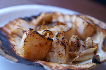 Scallops sold at Japanese fish market