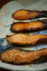 Buy fish dishes at a Japanese supermarket