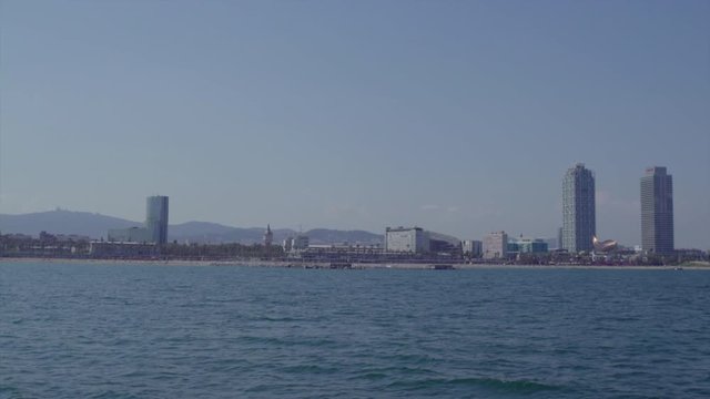 Soft Pan of Barcelona's Harbor from a Boat, Sailor's Life, Daylight HD