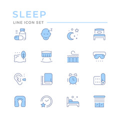 Set color line icons of sleep