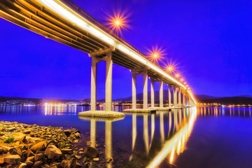 TAS Tasman bridge side blue dark close