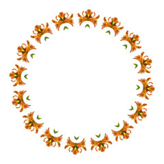 Floral frame on white background with a place for your text