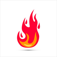 Vector flame icon. Simple illustration of fire in flat style