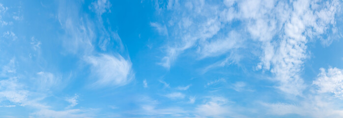 Blue sky and white clouds background on daytime