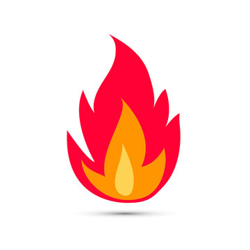 Simple illustration of fire in flat style. Flame icon. Vector illustrator.
