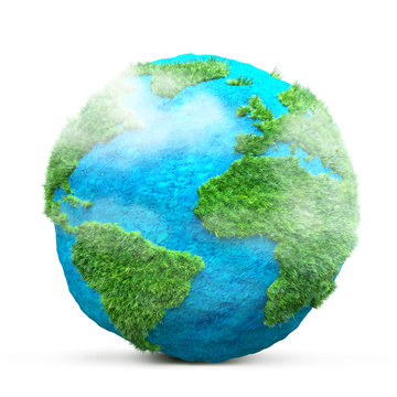 grass planet Earth isolated 3D illustration
