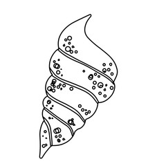 scallop sea shell, sketch style vector illustration isolated on white background, doodle hand drawing of saltwater scallop seashell, clam, conch