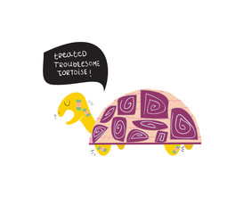 Fototapeta premium Treated troublesome tortoise