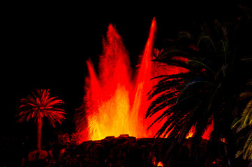 hawaii volcano eruption night