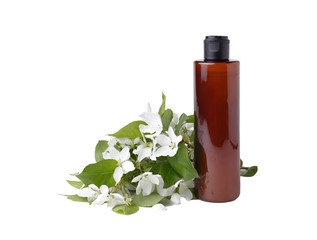 eco cosmetics. Blank bottle of cosmetics made from natural ingredients. Shampoo or hair balm made from natural ingredients. isolate on a white background