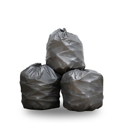 Garbage bag on white background with clipping path.