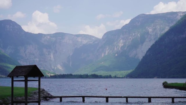 Hallstatt Austria lake and mountains panorama 