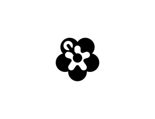 Hibiscus vector flat icon. Isolated hibiscus flower emoji illustration