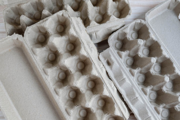close up of egg containers