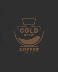 cold brew coffee shop logo design. vector illustration