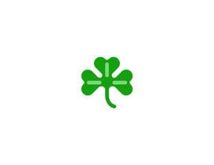 Shamrock vector flat icon. Isolated clover emoji illustration 