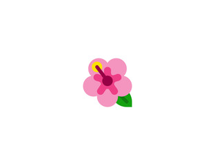 Hibiscus vector flat icon. Isolated hibiscus flower emoji illustration 