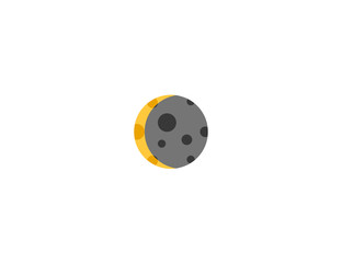 Waning Crescent Moon vector flat icon. Isolated Moon Cycle, Lunar phases emoji illustration