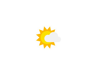 Sun Behind Cloud vector flat icon. Isolated Sun and Cloud emoji illustration 