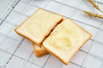 Homemade cheese sandwiches at home.