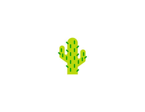 Cactus vector flat icon. Isolated desert cactus plant emoji illustration  Stock Vector