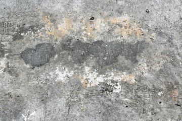 The textured gray background old concrete wall, a fragment. Cracks and spots