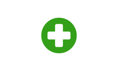 Obraz premium First aid medical sign flat icon, Medical white cross symbol vector icon