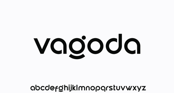 VAGODA, modern geometric circular font with rounded edges.