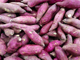 Sweet potatoes in the market.