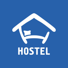 Vector logo of the hostel and hotel - obrazy, fototapety, plakaty
