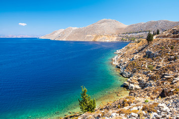 Fototapeta premium amazing coast on Symi island in Greece