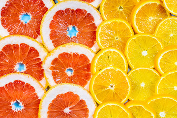 isolated pieces of citrus fruit in the picture 