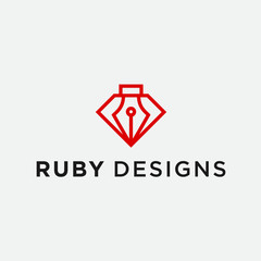 diamond writer logo. author icon