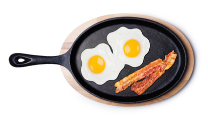Fried eggs in a frying pan