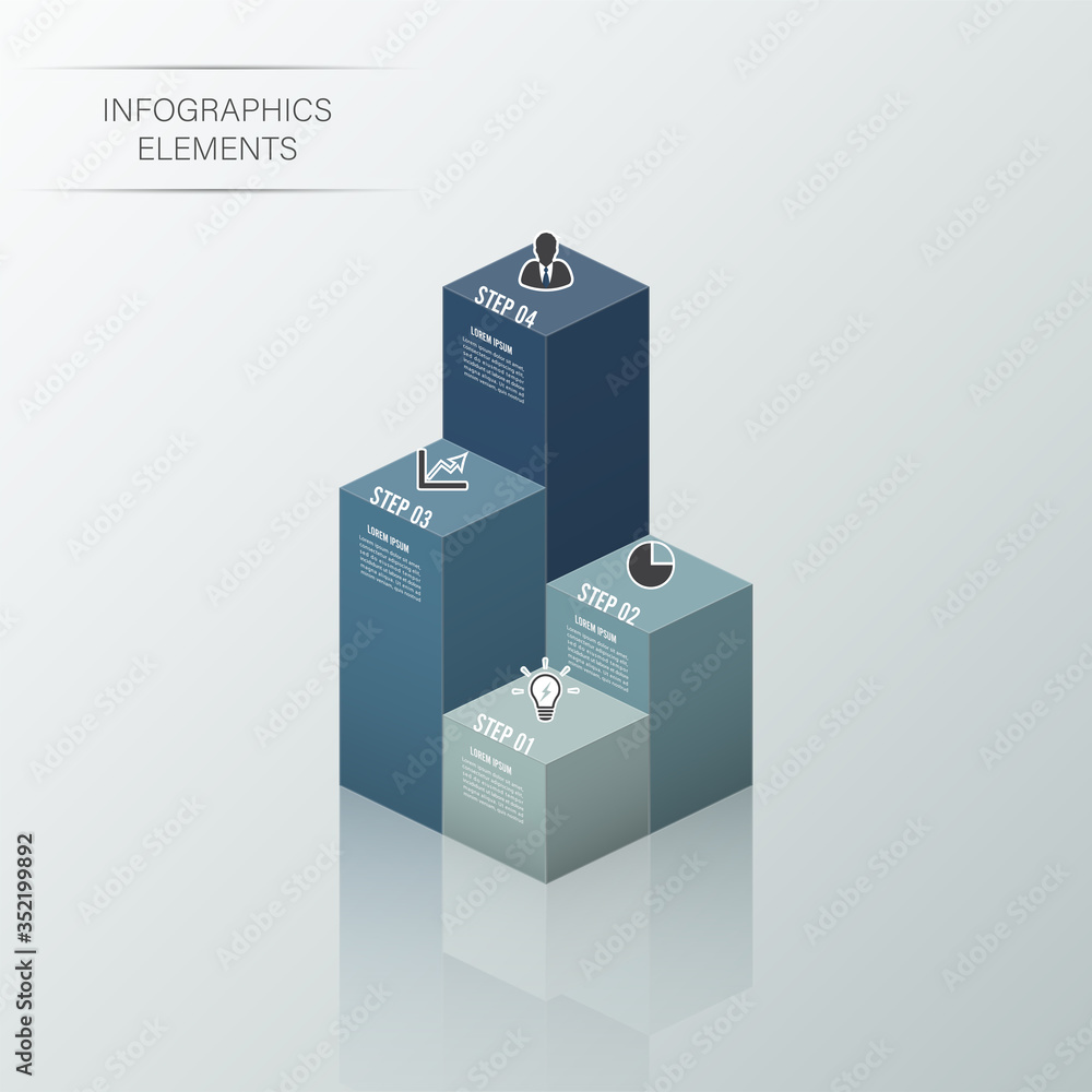 Aufkleber modern business statistics 3d style options banner. vector. can be used for workflow layout, diagram