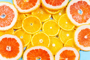 isolated pieces of citrus fruit in the picture 