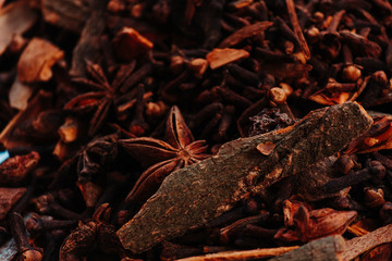 Closeup macro shot of spices