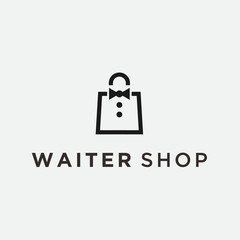 shopping waiter logo. waitress icon