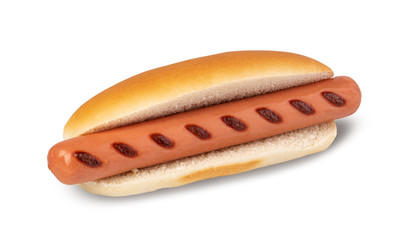 Hot dog on a white