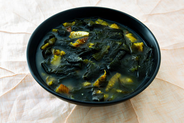 Fresh Seaweed Soup with dried pollack, Hwangtae Miyeok-guk