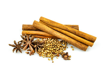 Spices, seasonings, food On the white back. clipping path