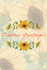 Sunflowers for summer greeting