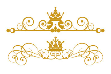 Luxury gold design elements in the Royal style vector