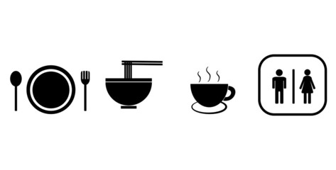 set of icons for restaurant