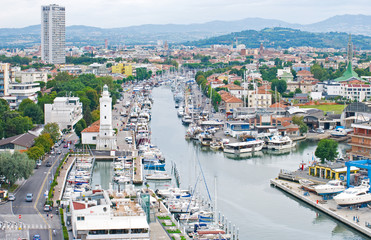 View of the city from a height, Rimini, Italy