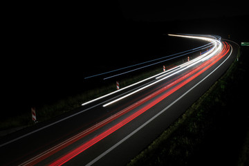 lights of cars with night