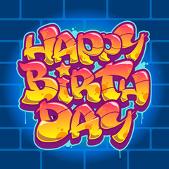 Happy Birthday Graffiti congratulation card
